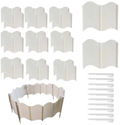 Patifirst Borde para Parterres de Flores - 20 Piezas Borde de Valla Flexible para Jardín,Barra Divisoria Extraíble Flexible Decorativa para Césped Parterre Acceso Patio