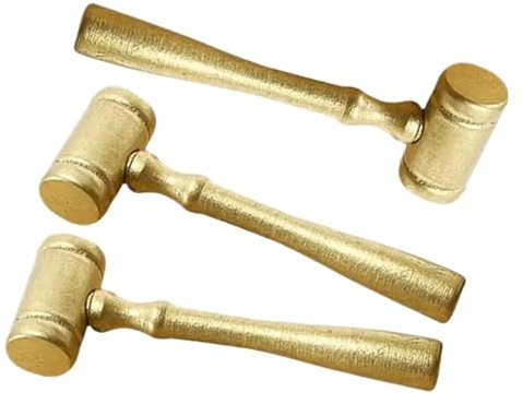 3 pezzi Martello da giudice in legno for aste, martelletto rotondo for feste, for avvocati, for, giudici, tribunali Per Giudici Aste