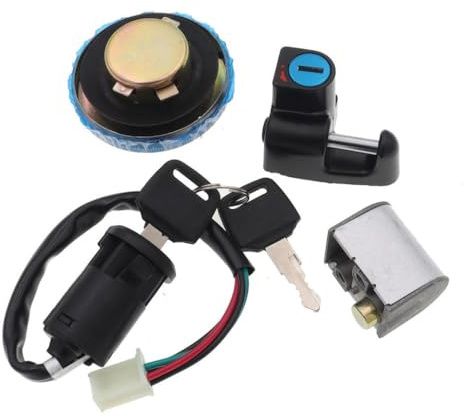 Kit interruttore di accensione a 4 fili con serratura del serbatoio del carburante Tappo a chiave Sedile per casco compatibile per modelli Monkey Bike Z50 Z50A Z50J Z50R 50cc