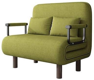 Modern Blå 4-i-1 Kontinersoffa Med 6-Ställs Justerbart Ryggstöd, Trippelvikbar Memory Foam-Soffa & Chaise Longue, Avtagbar & Tvättbar Överdrag För Hemmakontor & Vardagsrum(Green,120x190)