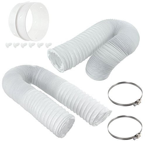 SPARES2GO Extra Long Hose Kit With Connection Ring for AMICA Tumble Dryer (4 / 100mm Diameter / 4 + 6M Hose)