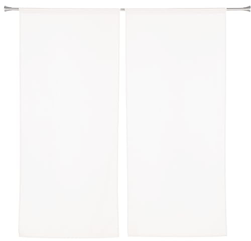 LINDER Voilage Paire de Vitrage - Passe Tringle - Blanc Azuré - 60x140cm - 100% Polyester - Certifié Oeko -TEX- Tissé et Teint en France - Collection Etamine Givrée
