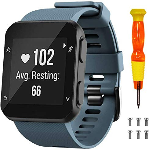 NotoCity pour Garmin Forerunner 35 Strap/Garmin Approach S10 Bracelet de montre de rechange en silicone souple Forerunner 35/Approach S10 Montre de golf (ardoise)
