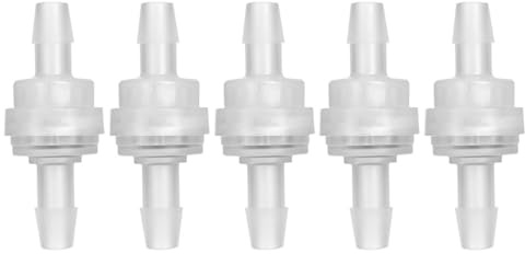 5PCS Kunststoff-Rückschlagventil für Aquarium Fluorkautschuk Wasser-Absperrventil Anti-Ozon Ozonbeständiges Olbeständiges Luftventil PP-Rückschlagventil (6mm)
