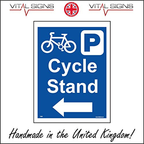 TR381 Cycle Stand Left Arrow Sign Parking Carrier Rack Helmet Bicycle Bike 450mm x 600mm 3mm Standard Foamex Foamboard
