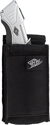 Wedo 07880199 Fodero per Coltello Multiuso, Custodia da Cintura in Robusto Poliestere, Nero