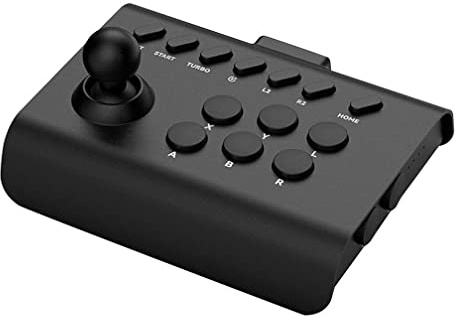 LiLiTok Kabellose Arcade Fight Stick, Street Fighter Arcade Kampf Joystick mit Turbo & Makro Kompatibel für PS4 /PS3 / Switch/PC/Android iOS Phone (Schwarz)