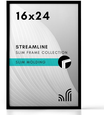 Americanflat 16x24 Poster Frame - Slim Molding - Black