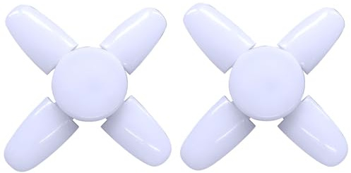 ALIVIM 2 Pezzi Forma del ventilatore E27 220V 28W LED Lampadina Pieghevole Luce Casa Lampada da soffitto Magazzino Garage Bianco Caldo,Cold white