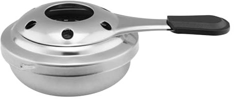 Mini Fondue Burner, Portable Stainless Steel Fondue Heater with Anti-Sclad Handle, Use with Gel Fuel or Alcohol, Replacement Burner for Fondue Pots