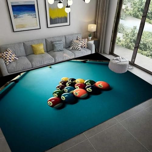 Snooker, Billard, Unterhaltungssport Startseite Dekorativer Teppich 3D-Gedruckter Teppich Kinder Krabbelkissen Schönes Geschenk 140 X 200 Cm - Fleckenabweisend, Fusselfrei – Umweltfreundlich -7D2J2K9N