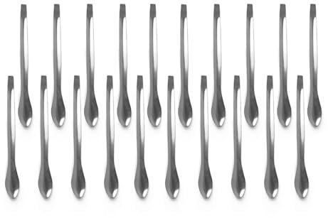 20 cucharones de 10 cm, S, micro muestreo, acero inoxidable, cucharón de laboratorio, cucharón de laboratorio, cucharón de laboratorio, 10/12,5/14 cm