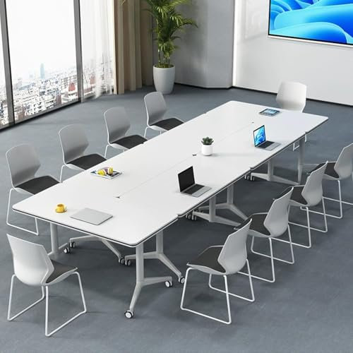 Mobiler Konferenztisch mit rollbarem Metallrahmen, großer klappbarer Besprechungstisch für Training und Studienarbeiten