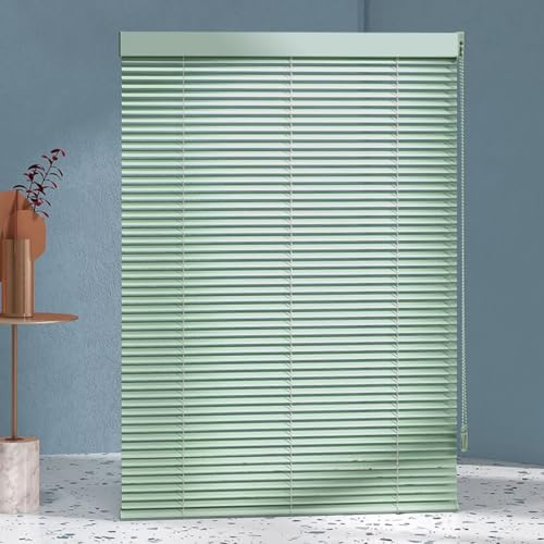 SANJIAOJIA Aluminium-Metall-Jalousien,Alu Jalousetten,Sonnen- & Sichtschutz, Verdunkelungs-Rollo,Grüne Tür Fenster Rollo mit Aluminium-Lamellen 25 mm Breit,Anpassbar,Breite × Höhe (120cm x 200cm)