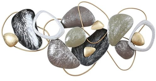 JYARZ Creative Wall Sculpture, Luxury 3D Metal Wall Art Decor Zen Stones Wall Sculpture Home Hanging Decoration For Living Room Bedroom Office Home Art Decoration