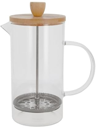 Cafetière à piston en verre couvercle bambou - 1000 ml