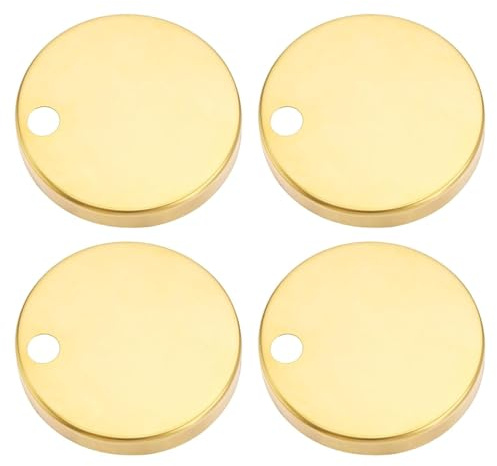 HAFRILY 4Pcs 60mm Toilet Seat Hinges Cover Stainless Steel Toilet Seat Hinge Fixings Covers for Toilet Blind Holes Gold