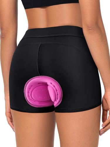 BERGRISAR Cykelshorts undershorts kvinnor vadderad gel cykel underkläder andningsbara cykelshorts, Svart, XXL