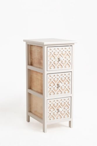 Regalos Miguel - Muebles Auxiliares - Mueble Auxiliar Cloak Blanco Estrecho 3 Cajones