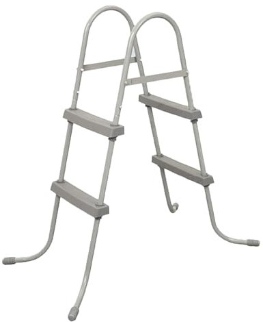 SAYEYBU éChelle De Piscine Hors Sol à 3 Marches avec Cadre en Acier, Escalier De Piscine Robuste Amovible, Escalier De Piscine avec Marches en Plastique AntidéRapantes,A,2 Steps