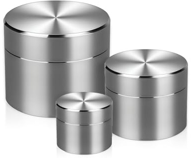 LENWISYF Geruchsdichte Dose, Versiegelungsbox Edelstahldosen mit Deckel Teeblatt Kanister Behälter Dose für Home Office Mini Portable Box für Pillen, Kräuter und Gewürze (S+M+L)