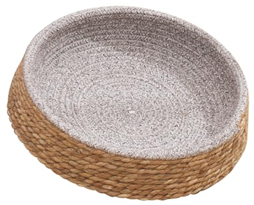 BESPORTBLE Woven Pet Sleeping Bed Breathable Round Shape Dog and Cat Nest Comfortable Resting Mat for Pets Durable and Easy to Natural Design for Indoor Use