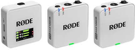 RØDE Wireless GO (Gen 3) – Kompakter kabelloser Mikrofon – Kristallklarer Klang, 32-Bit Float Aufnahme, automatische Pegelregelung, für Telefone, Kameras und Computer (Weiß)