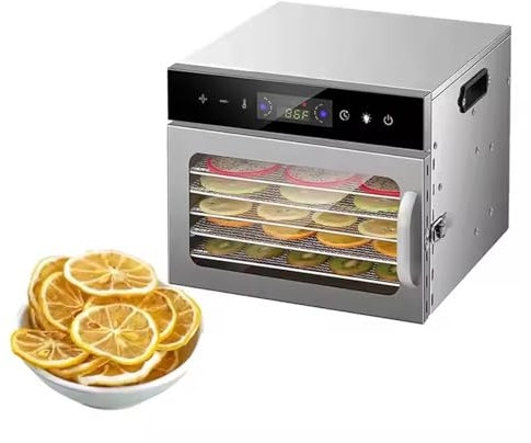 KHYTEBV Déshydrateur Alimentaire avec Plateaux en Acier Inoxydable, Conception de contrôle Tactile LED, température numérique réglable 35-90 ℃, minuterie 24 Heures, séchoir Alimentaire pour F