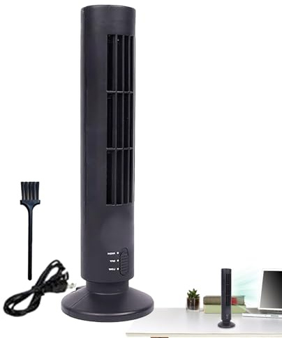 Ventiladores de pie para el hogar - Refrigerador vertical sin hojas, unidad de torre eléctrica oscilante | Ventilador de suelo eficiente de energía con circuito de flujo de aire para dormitorio