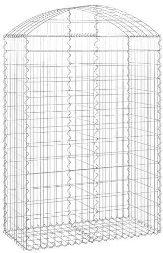 Gabionenkorb aus verzinktem Stahl, dekorativer Drahtkäfig für Steine, Gartenzaun, Metallgabionen 100 x 50 x 140/160 cm, langlebige Landschaftsfelsenstützmauer