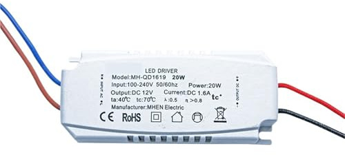 TTFDSUJUS AC110V AC220V to DC12V LED Driver Constant Voltage 12-100W Direct Current Power Supply CE for G4 G5.3 LED Lamp Beads LED Strip(20W)