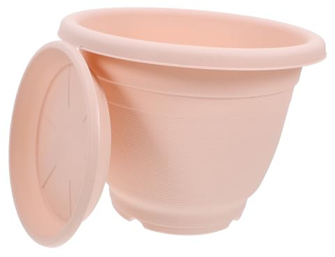 Gatuida Set Da 5 Vasi Per Piante Da Vivaio in Plastica Pp Con Sottovasi Rosa, Vaso Per Piante Succulente Autunnali, Fioriera Con Drenaggio Per Giardino e Casa, Resistente e Riutilizzabile
