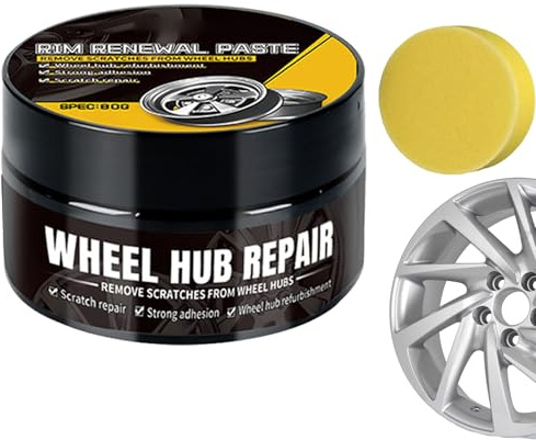 Car Wheel Scratch Repair Polish, Autofelgen-Kratzerreparaturpolitur, Felgenpolierpaste mit Schwamm, Felgen Reparaturset, Alufelgen Reparatur Set, Reparaturpaste Felgenkratzer für Autos (1PC)