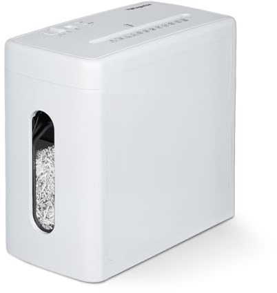 Low Noise 40dB Paper Shredder for Home, 10-Sheet Cross Cut, CD/Credit Card Shredder, 2.6 Gallons Wastebasket, P-4 High Security, White