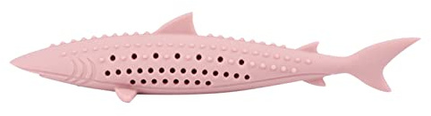 YEJBBUC Katzen-Kauspielzeug, interaktives Fisch-Teaser-Spielzeug, Haustier-Katzen-Zahnbürste, Kauspielzeug, Rosa