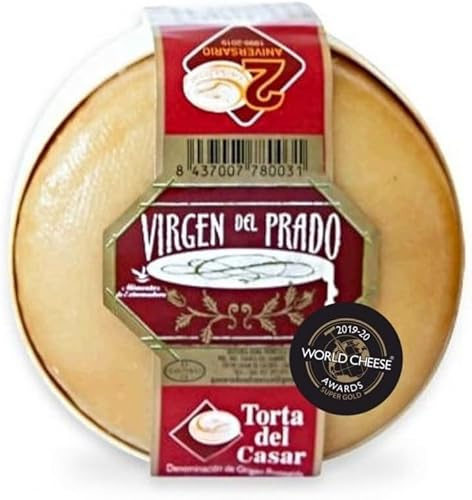 Torta del Casar D.O.P. Virgen del Prado 620 g – Queso de Oveja Untable, Leche Cruda – Queso Tradicional Extremeño con Denominación de Origen Protegida – Artesano y Gourmet