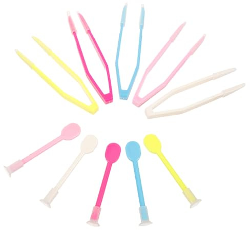 Pinzetta e Bastoncino per Lenti Colorati 10 Pezzi in Plastica | Viaggio e Attività All'aperto, Accessori Compatti da Portare, per Rimozione e Pulizia Colore Casuale