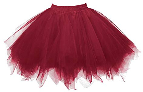 Tüllrock Rot, Roter Tüllrock Damen, Roter Rock, Rock Rot, Tütü Tüll Tutu Tullrock Rotes Weinrot Dunkelrot Rote Rotkäppchen Petticoat Faltenrock Glitzerrock Karneval Fasching Lang Elegant 15