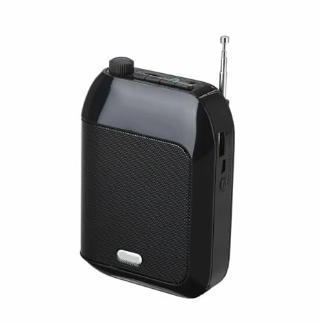 Amplificador de voz, Amplificador De Voz De 15W, Altavoz Con Función De Grabación De Radio FM, Micrófono Inalámbrico De 87Mhz-108Mhz For Reunes