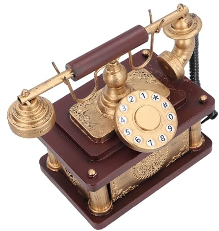 Sxhlseller Modello di Telefono retrò Vintage, Ornamento in Resina Premium per la Decorazione della Finestra del Bar, Telefono Antico Falso Colorato a Mano per la Decorazione della Casa della