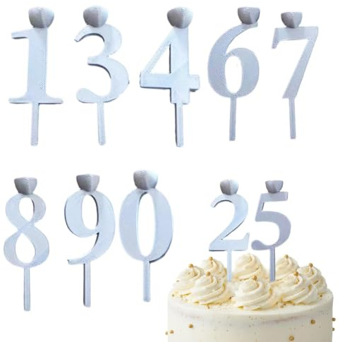 Ensemble de Porte-Bougies numériques pour décoration de gâteau, Support de Bougies numériques en réutilisables, décoration numéro 0-9 pour Anniversaire, Anniversaire de Mariage, Accessoires