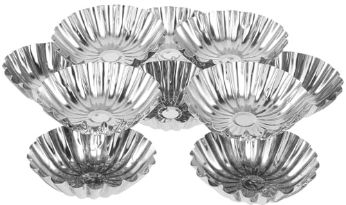 HOMSFOU 50 Moules à Tartelettes en Acier Inoxydable Réutilisables pour Tartes et Puddings Cuisson Antiadhésive Adaptés la Pâtisserie Familiale