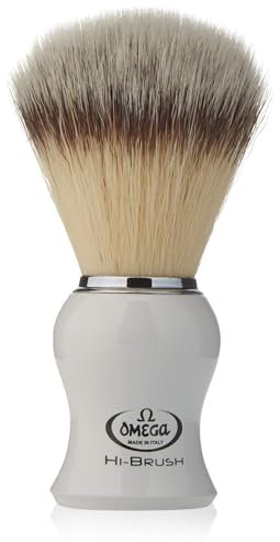 Omega 46745 - Pennello da Barba in FibraHi-Brush, Bianco