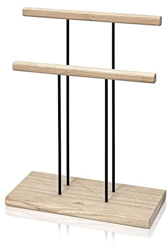 SKONIDA hochwertiger Schmuckständer & Schmuckbaum aus Holz & Metall - Design Schmuckaufbewahrung 40 cm hoch für lange Ketten - edler Schmuck-Organizer für Armbänder
