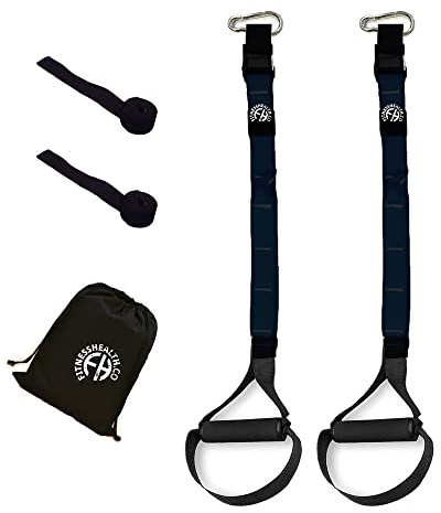 Fitness Health Bodyweight Training Straps With Door Anchor - Suspension Fitness Trainer Set für Zuhause - Großartig zur Stärkung des Oberkörpers - Ideal für Innen und Außen