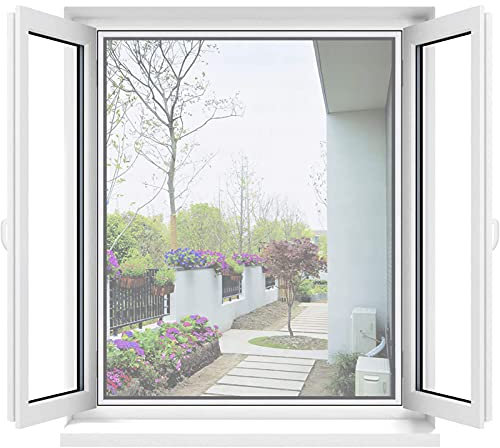 Mosquitera Para Ventana Autoadhesiva, Red Antimosquitos, Red De Pantalla Para Ventana, Ajuste Sin Perforar | Transparente | Protección Contra Insectos Fácil Instalación (Hecho a medida,Gris)