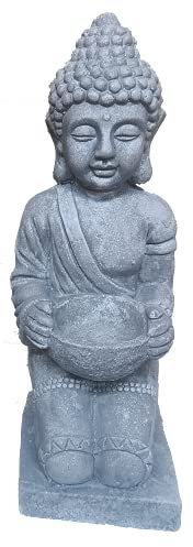 7even Buddha Figur ca. 43cm - robust und wetterfest in original Steinoptik