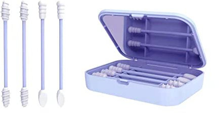 Cotoni in Silicone Riutilizzabili,Tamponi di Cotone in Silicone Stick,4Pcs Bastoncini Auricolari in Silicone,Tamponi in Silicone Ecologico,per Cura Delle Orecchie, Pulizia, Trucco e Truccante