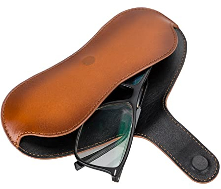 Solo Pelle Sonnenbrillenetui aus echtem Leder, tragbare Brillenetui, Brillen Etui mit Magnetverschluss Sonnenbrillenetui für Herren Damen Kinder Model: Liestal