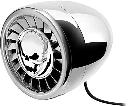 Aileap Rated 70W Powerful Bass Subwoofer with Bullet Case, Skeleton Panel, Standard RCA Plug, Replacement Speakers Stereo Audio System Installed on Motorcycles, ATV, UTV, Boat (Chrome)
